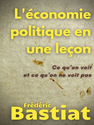 cover image of L'économie politique en une leçon